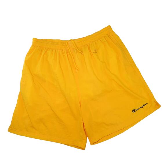 1990s Vintage Champion Yellow Basketball Shorts Athletic Shorts XL - Picture 1 of 7